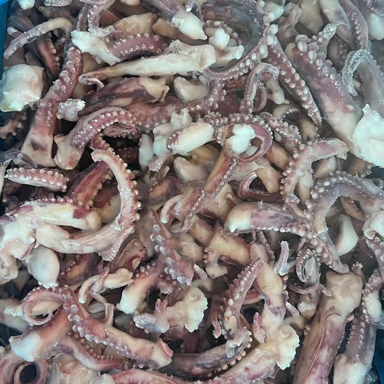 Tentáculo de calamar sin piel congelado